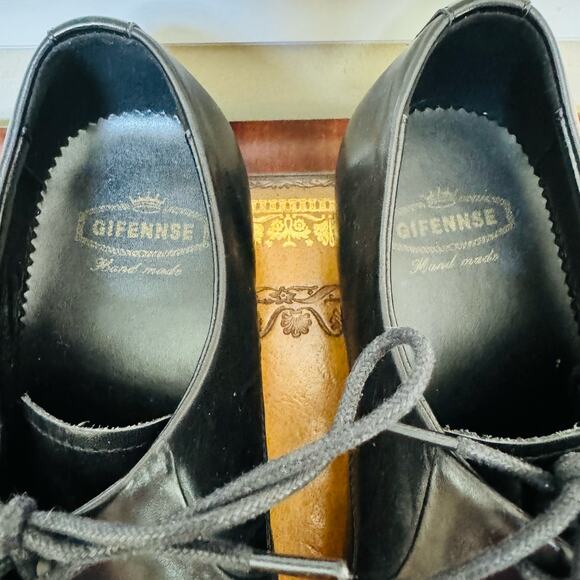 GIFENNSE Men Handmade Leather Classic Lace up Leather Lined Dres Oxford Shoes 10 main image 10
